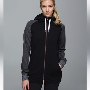Black and grey thick Lululemon double zipper jacket